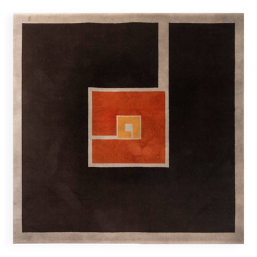 Geometric wool rug, France, c. 1970