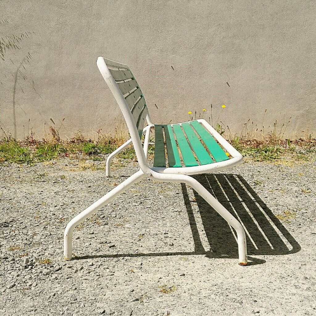 Bench wood and folding metal vintage year 60