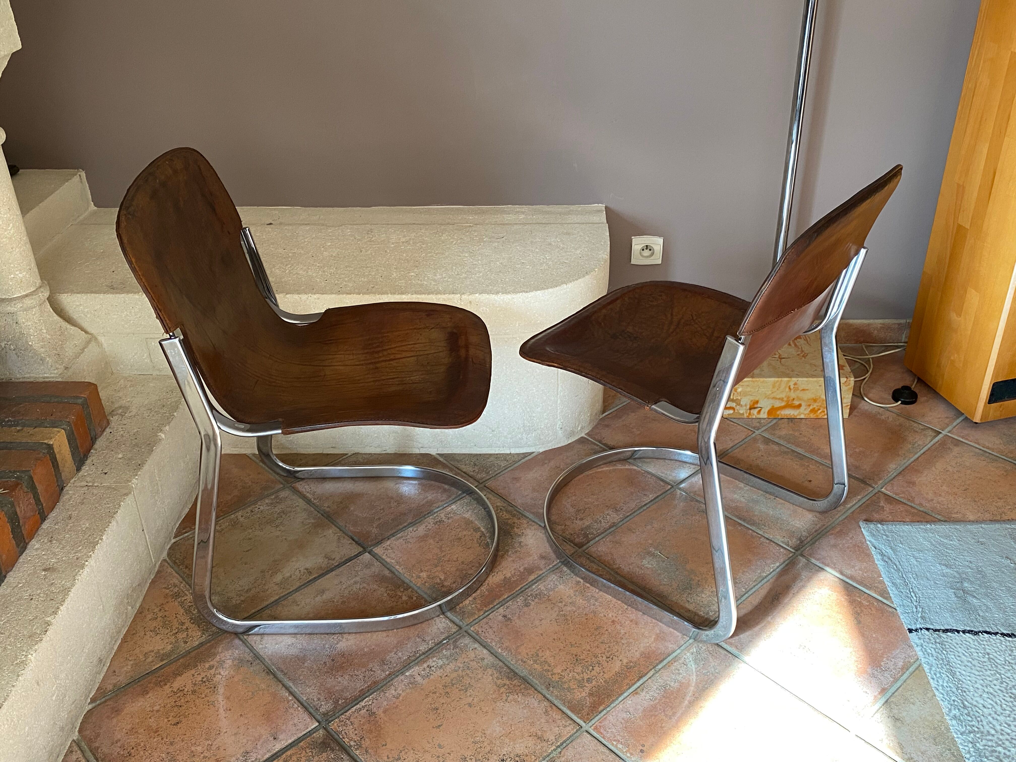 Pair of cidue chairs model c2 1970