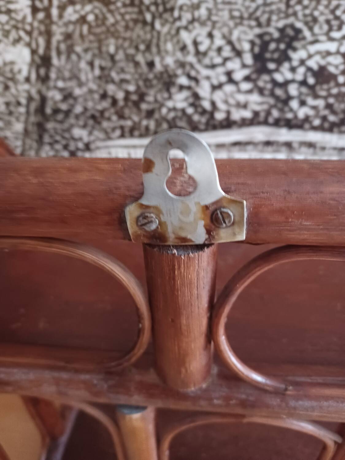 Vintage rattan wall shelf