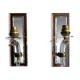 Pair of mirror and crystal wall lights from the 1940s-50s.