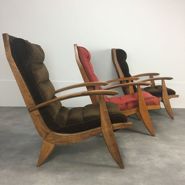 Trio de fauteuils Free Span FS 123 années 50 style reconstruction