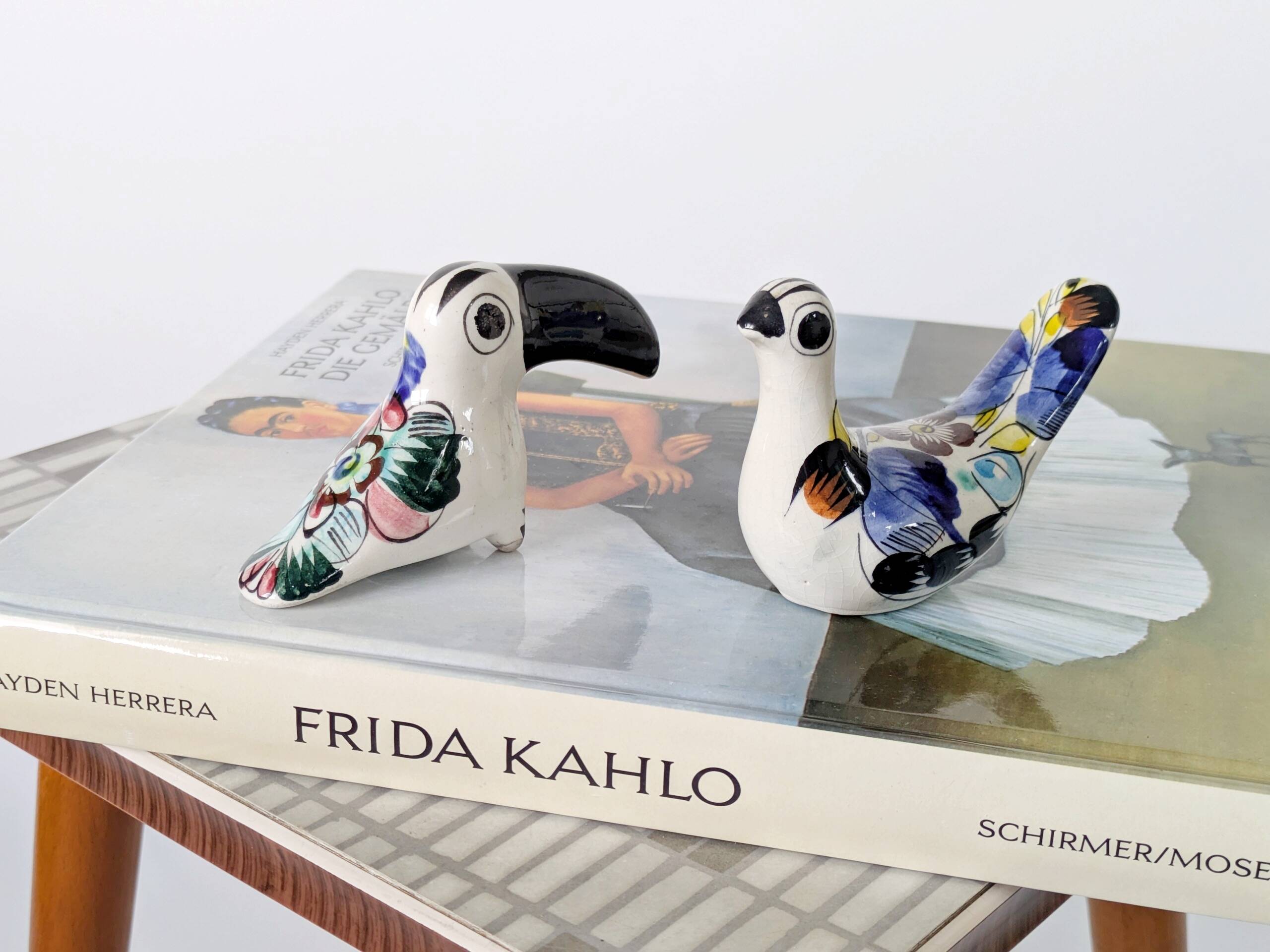 Pair of vintage Tonalá mini figurines, Mexico, 1950s-1960s