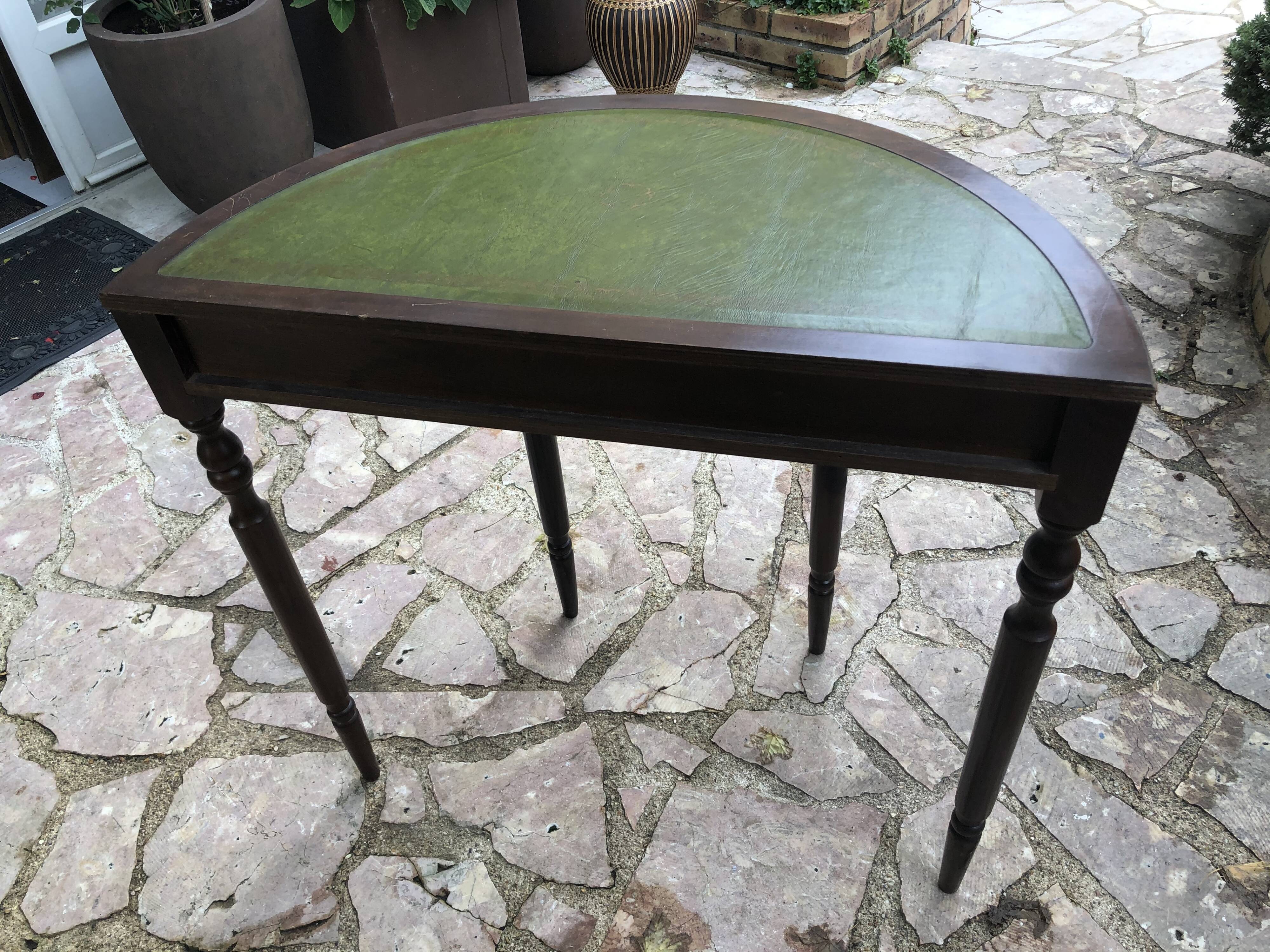 Wooden half moon console