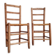 Paire de chaises en bois et paille