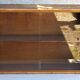 Vintage Glass Wall Shelf in Wood and Rattan, Rounded Corners