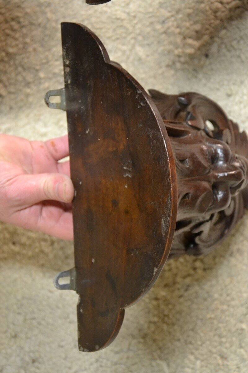 Pair of Small Oak Wall Consoles