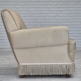 1970s, Danish vintage chair, furniture velour, ash wood, original condition.