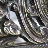 Miroir en laiton repoussé, style louis xiv, époque napoléon iii – xixe