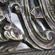 Mirror in repoussé brass, louis xiv style, napoleon iii era – xixth