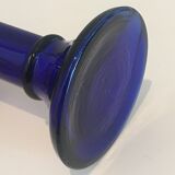 Blue glass candlestick