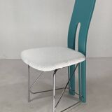 Set of 6 Memphis dining chairs in bouclé, 1980s
