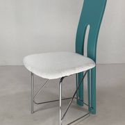 Set of 6 Memphis dining chairs in bouclé, 1980s