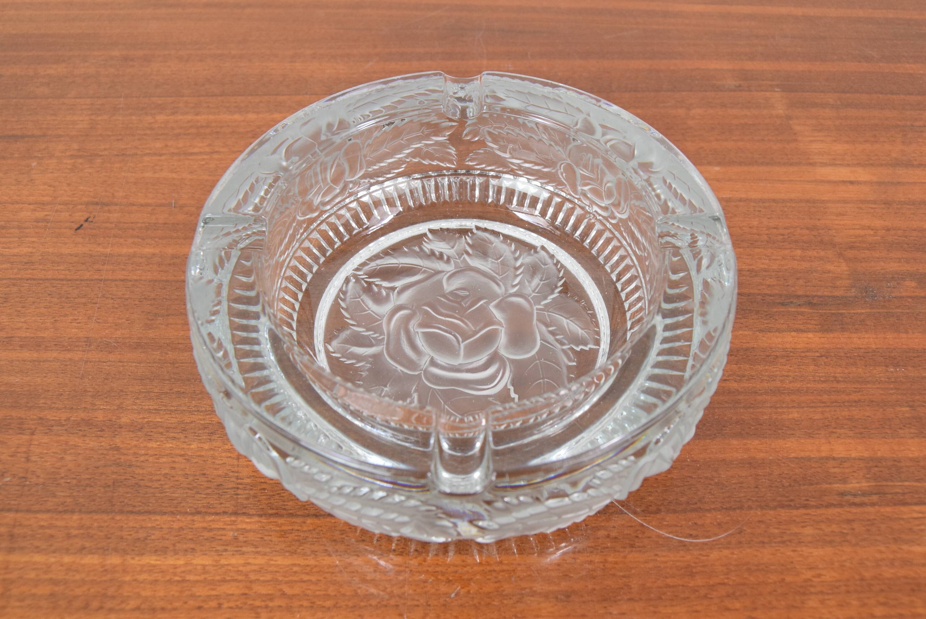 Mid century glass ashtray/bohemia cristal, 1950´s