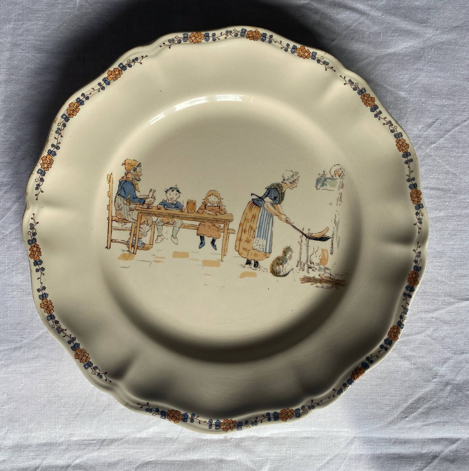 Earthenware plate “Enfants Richard” Sarreguemines
