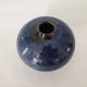 Blue ball vase in enamelled ceramic signed pictogram (Signature to be identified)