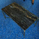 Table low neo classic bronze brass and Portoro marble