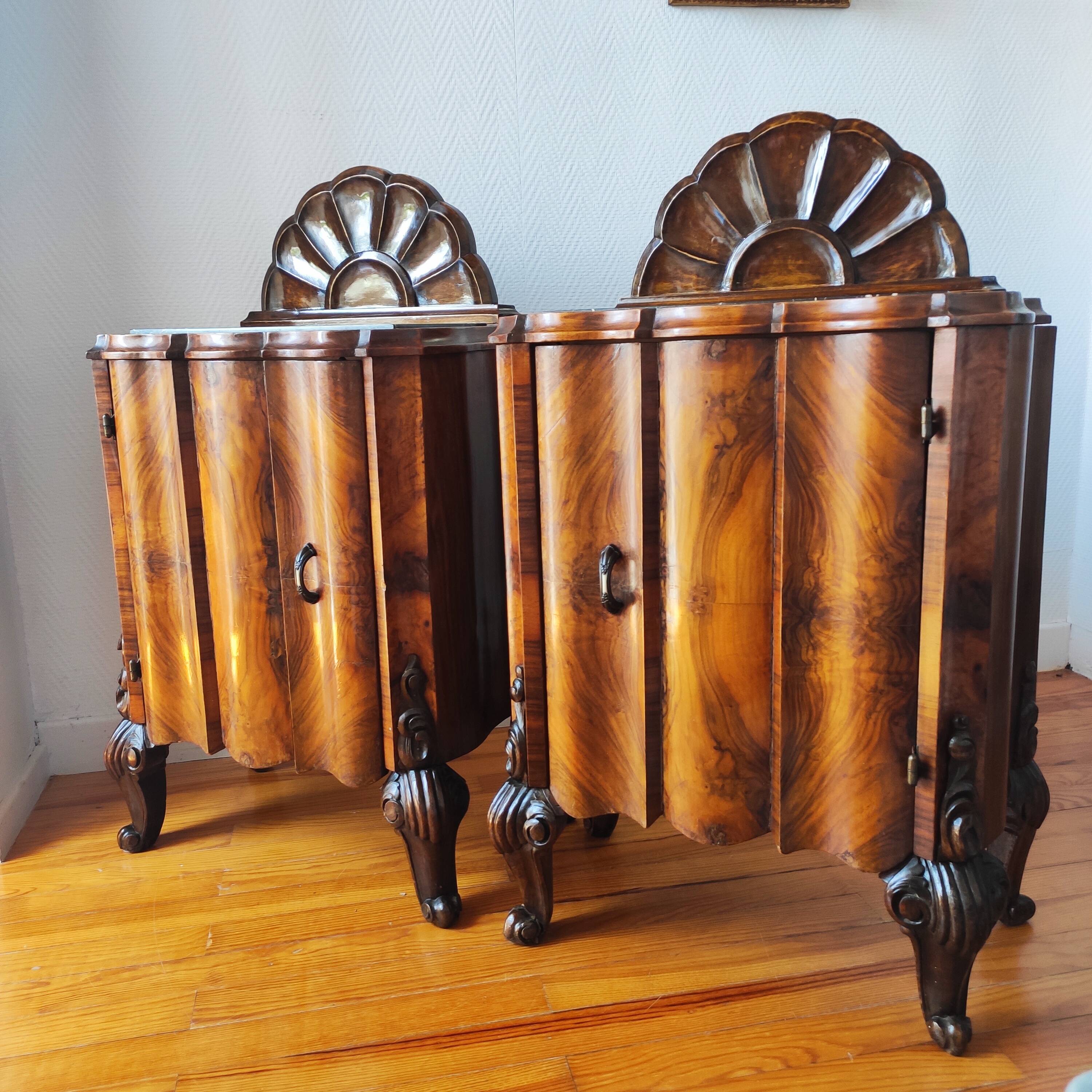 Pair of Italian Art Deco bedside tables