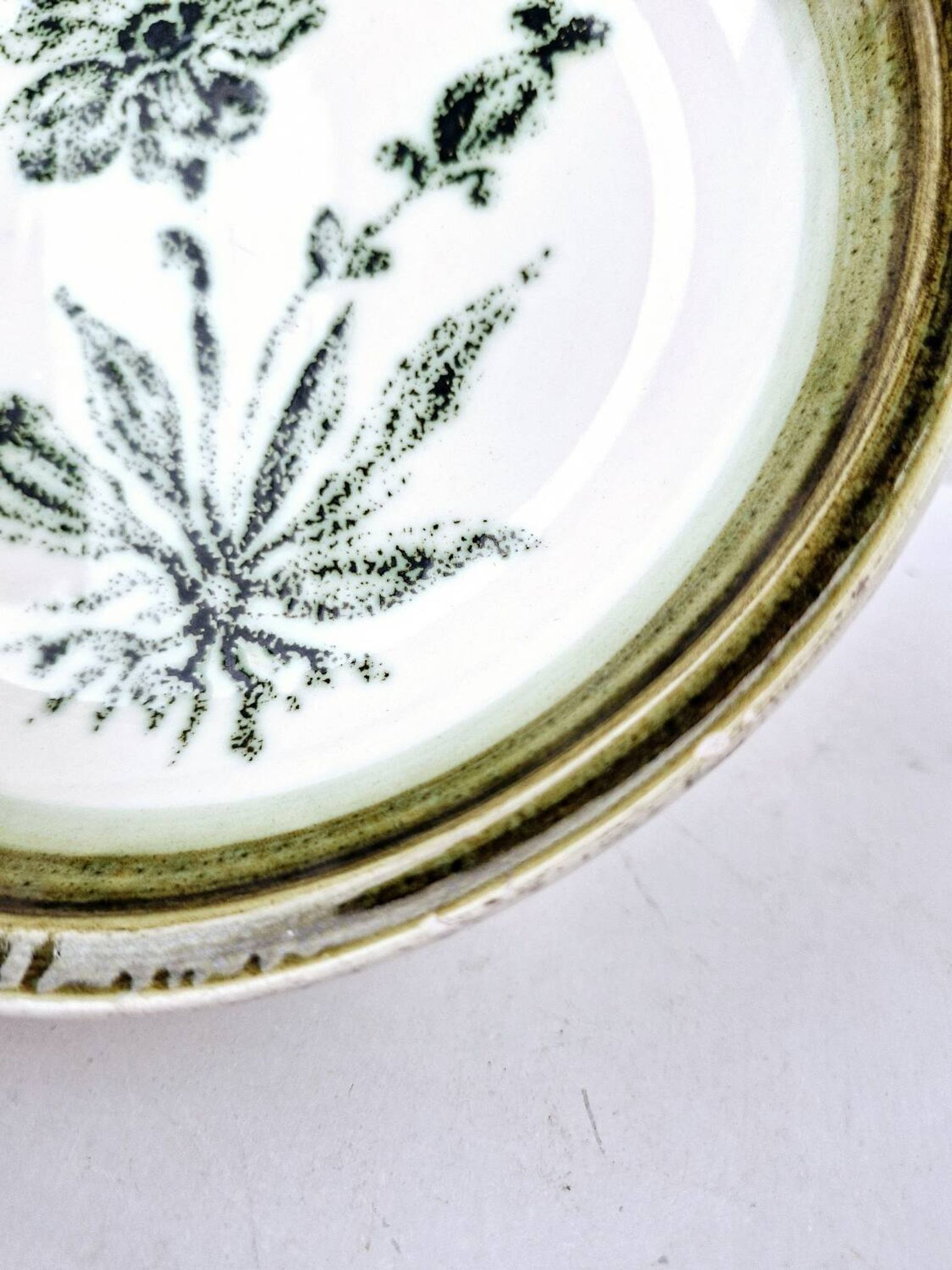 8 vintage hollow plates earthenware Gien model Herbiers table arts France