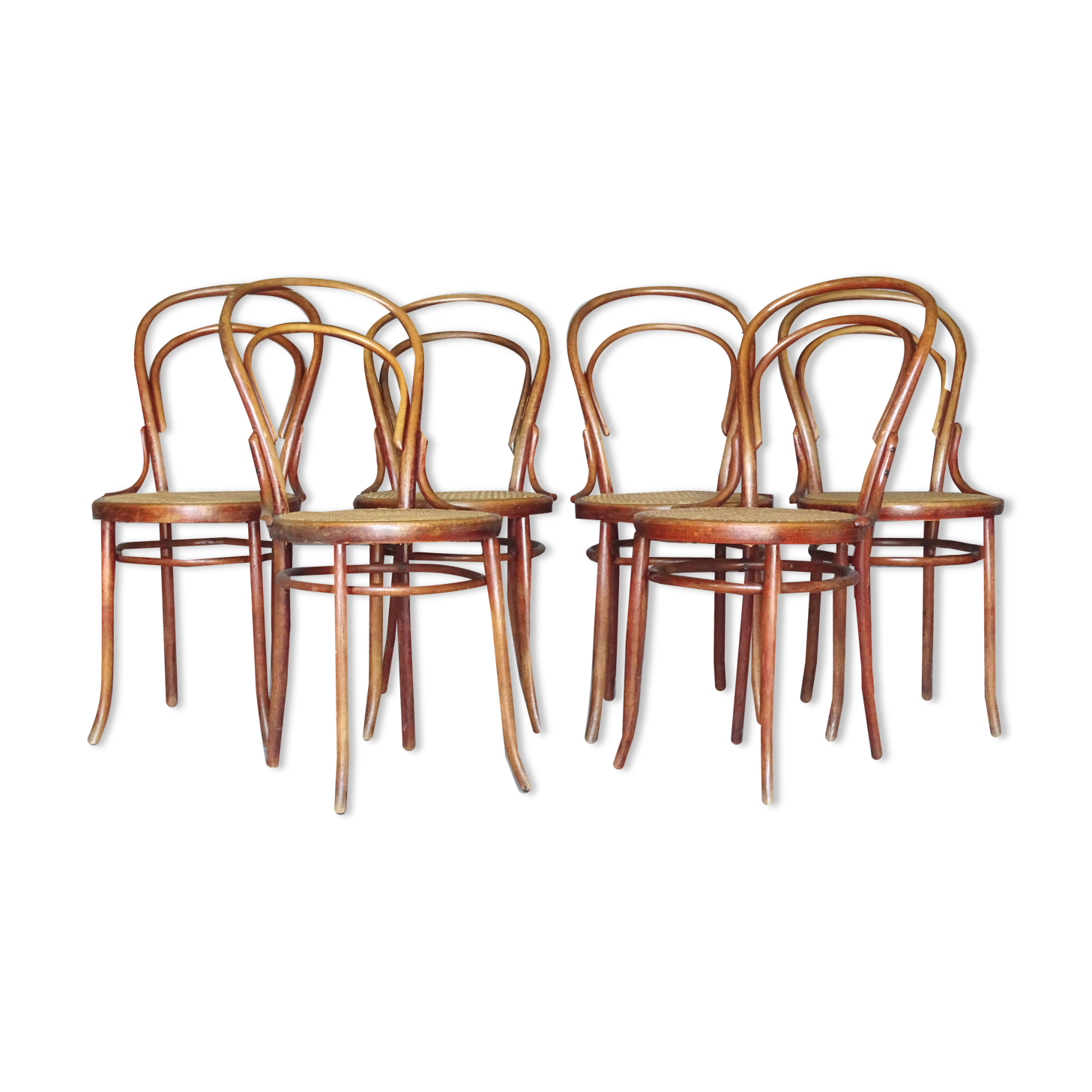 6 bistro chairs N° 14 canned, by Turpe Dresden 1890
