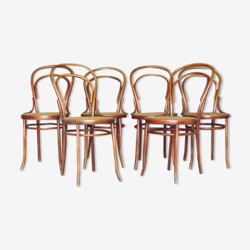 6 chaises bistrot N° 14 cannées, par Turpe Dresde 1890