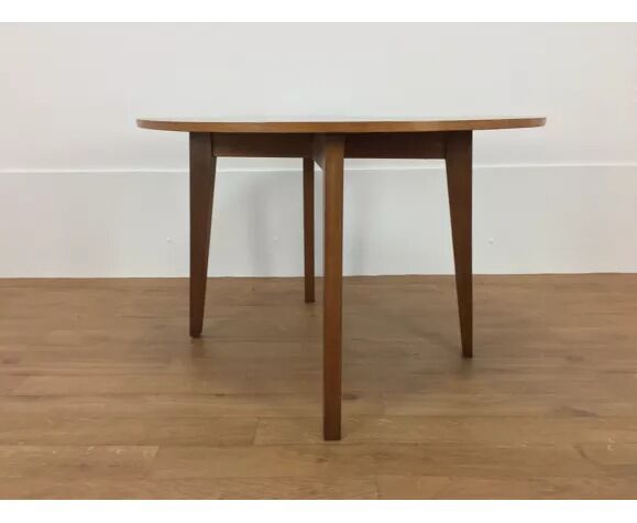 Side table bean wood foot compass, 50s