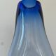 Beautiful Vintage Murano Modern Vase, Blue and Clear Glass, 1970's