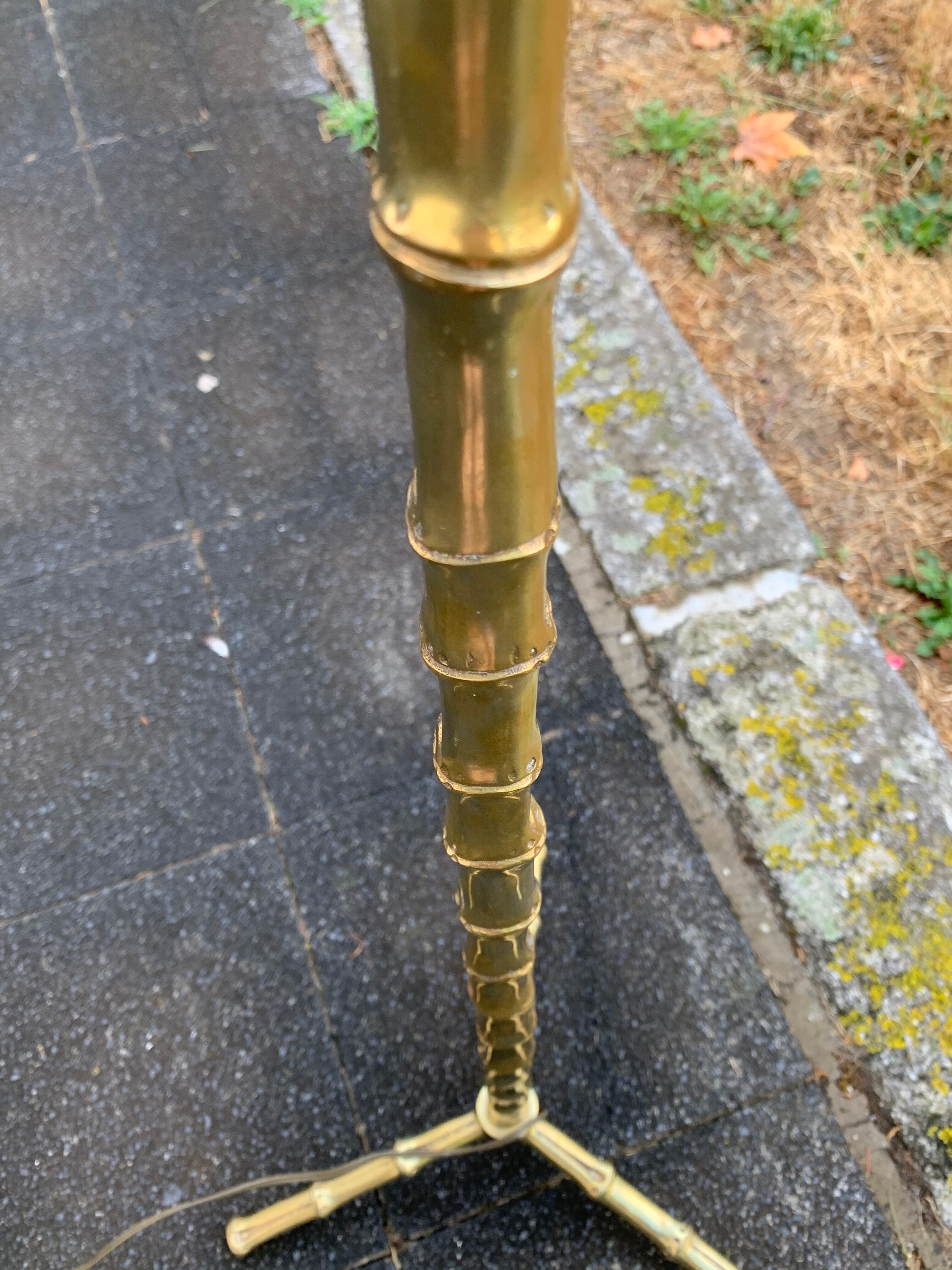 Bamboo bronze  lamp 1950