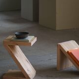 Stool / Table by eliaselias, made from recycled solid pine, Danish design 2022