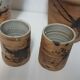 Lot de 4 pièces en céramique Poterie du Colombier décor tachiste