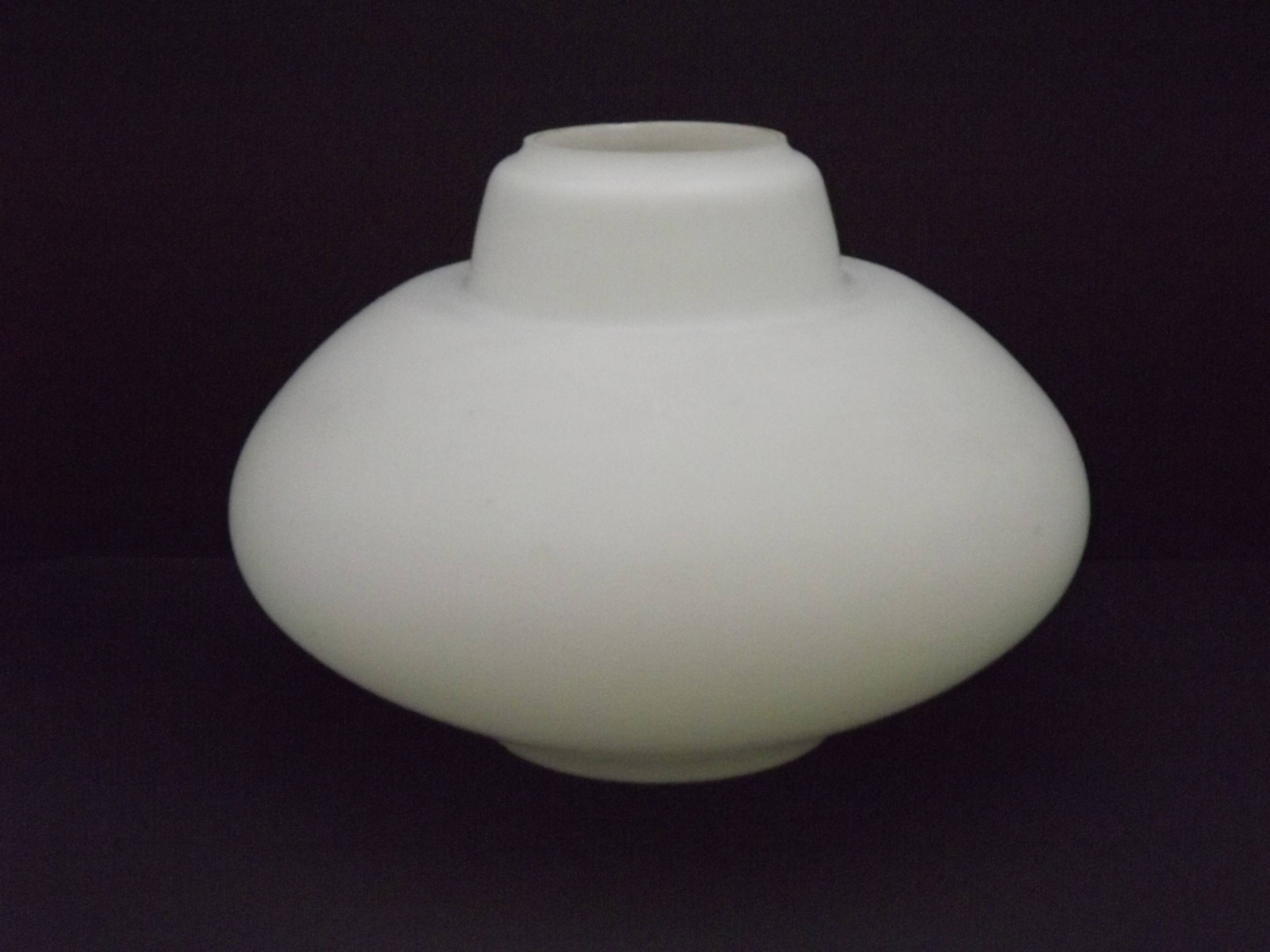 Large French Vintage Retro White Opaque Glass Pendant Ceiling Light Shade