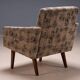 Pair of mid-century upholstered armchairs with floral fabric, Czechoslovakia, 65 × 75 × 85 cm