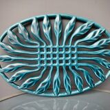 Old flat rest in enamelled cast iron celadon green