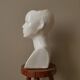 Vintage design vase 70s enamelled ceramic bust sculpture head face