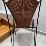 Metal and wicker chair