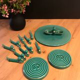 Coasters and bottles, Art Deco knife holders