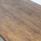 Vintage Rustic Brutalist Dining Table from Oak