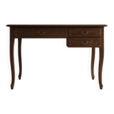 Antique flat desk in Louis XV style made of solid wood – 3 drawers