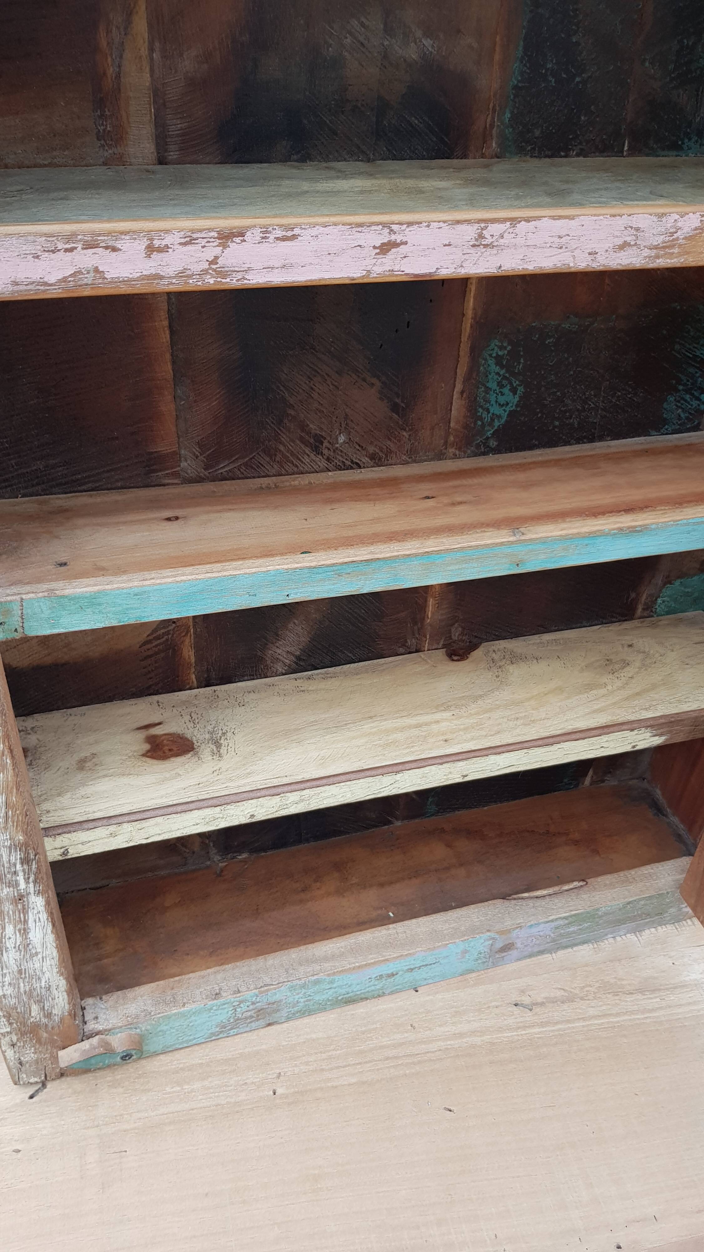 Polychrome teak display case