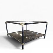 Table basse vintage en verre fumé