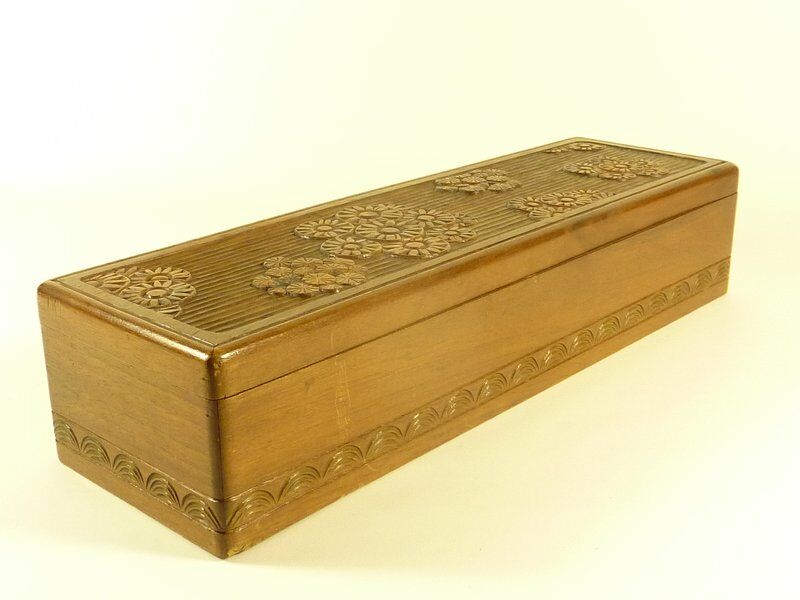 Jean Tirefort, long sculpted wooden box