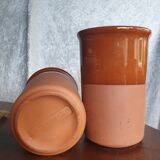 Enamelled terracotta pots