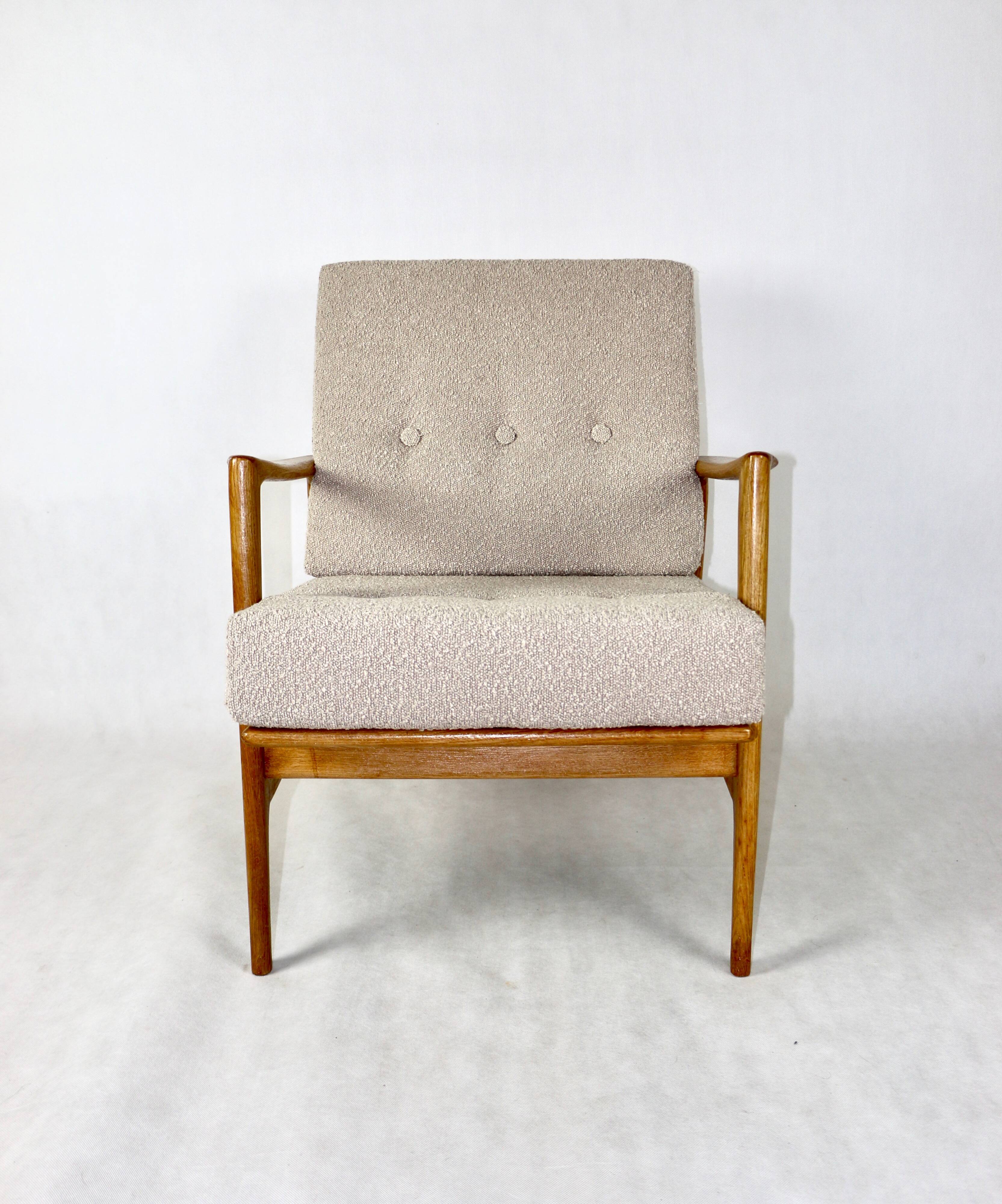 Polish Beige Stefan Oak Armchair, 1970s