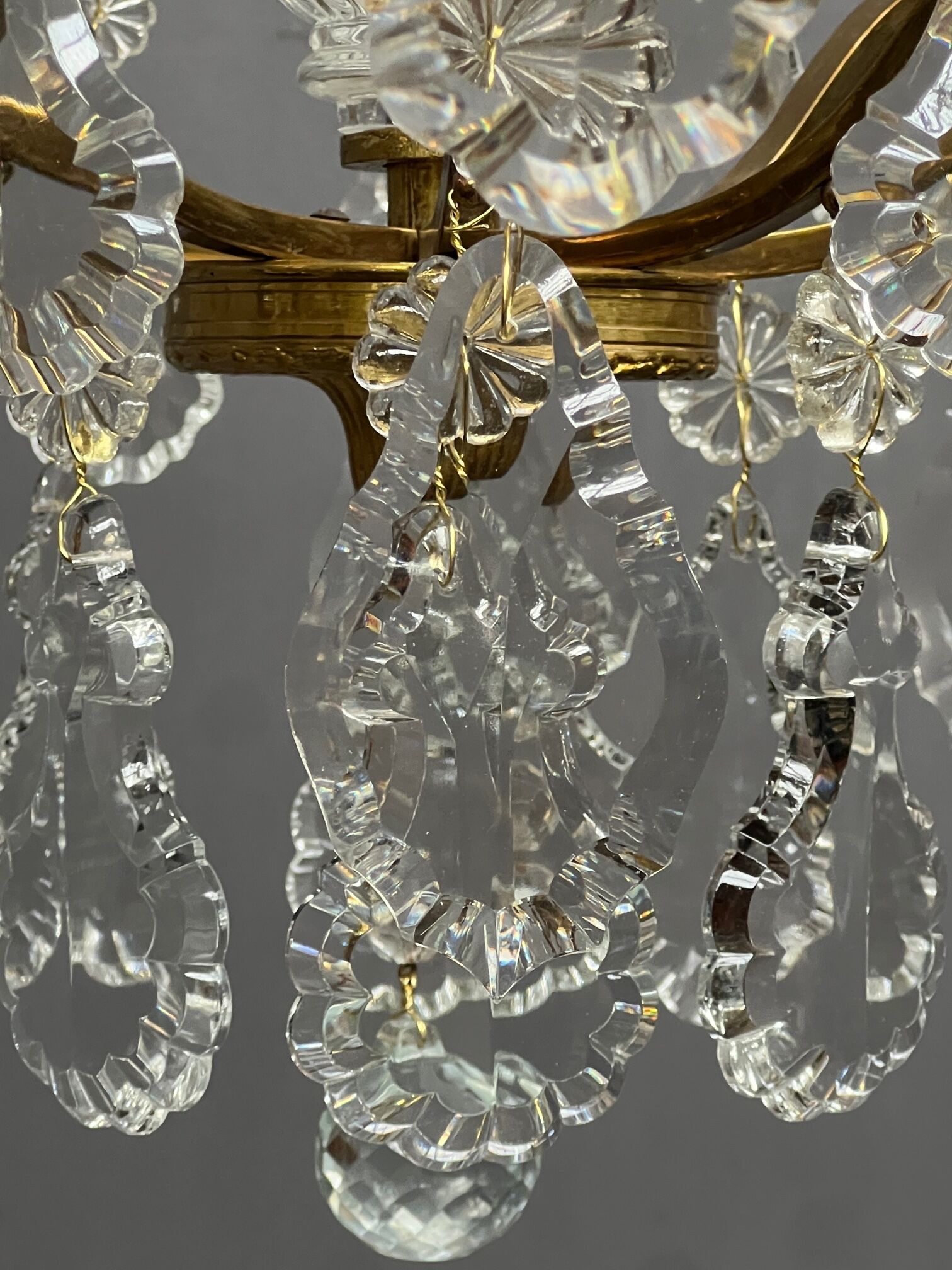 Antique crystal chandelier.
