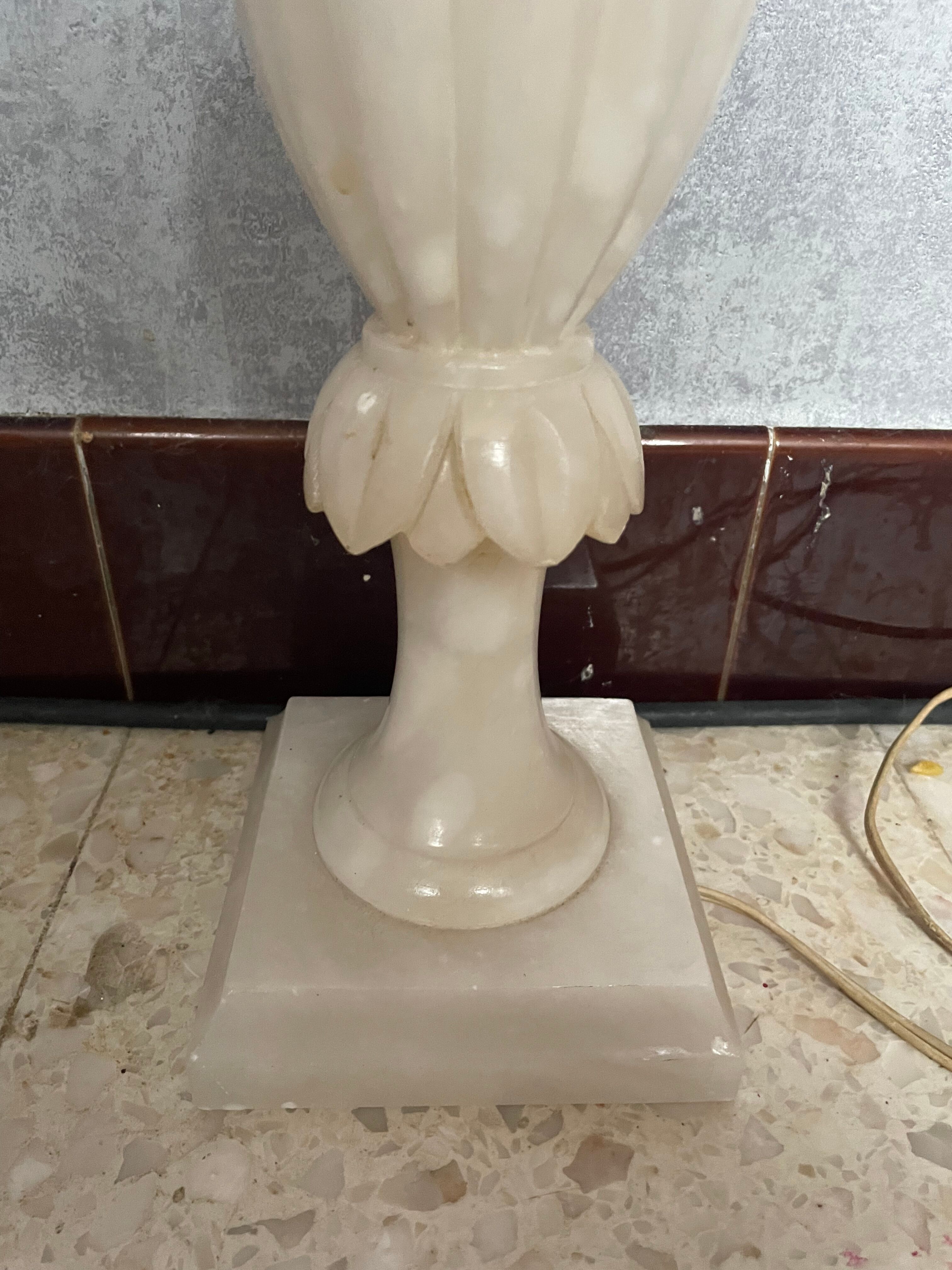 Alabaster lamp foot