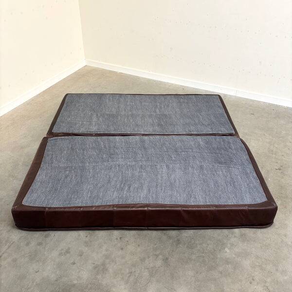 Canapé-lit en cuir vintage, années 1970