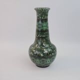 Grand vase en céramique terre-mêlée verte de Jean Gerbino Vallauris