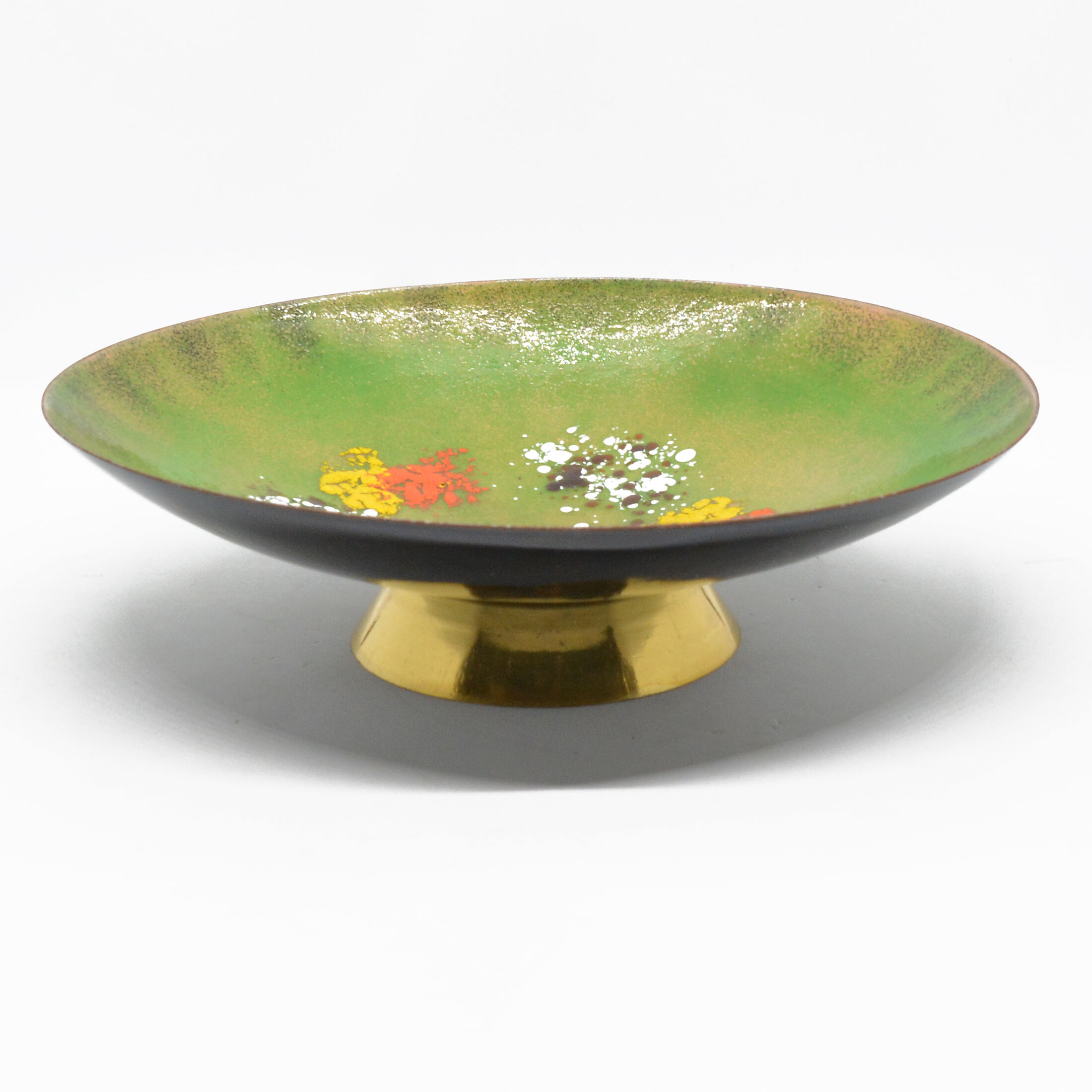 1960s enameled platter copper bowl, Germany