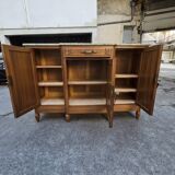 Solid wood carved sideboard with marble top, Art Nouveau style