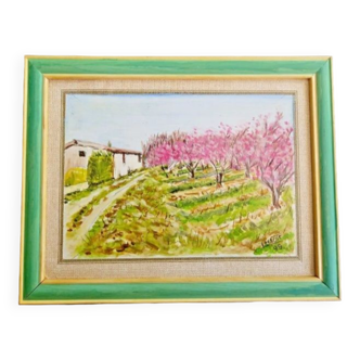 Painting signed oil on wood